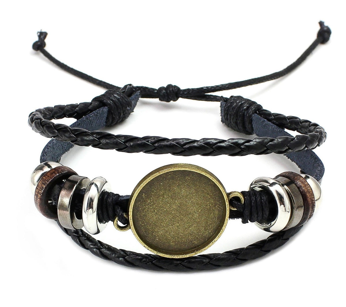 Women's & Men's Button Leather Couple Personalized Bracelet