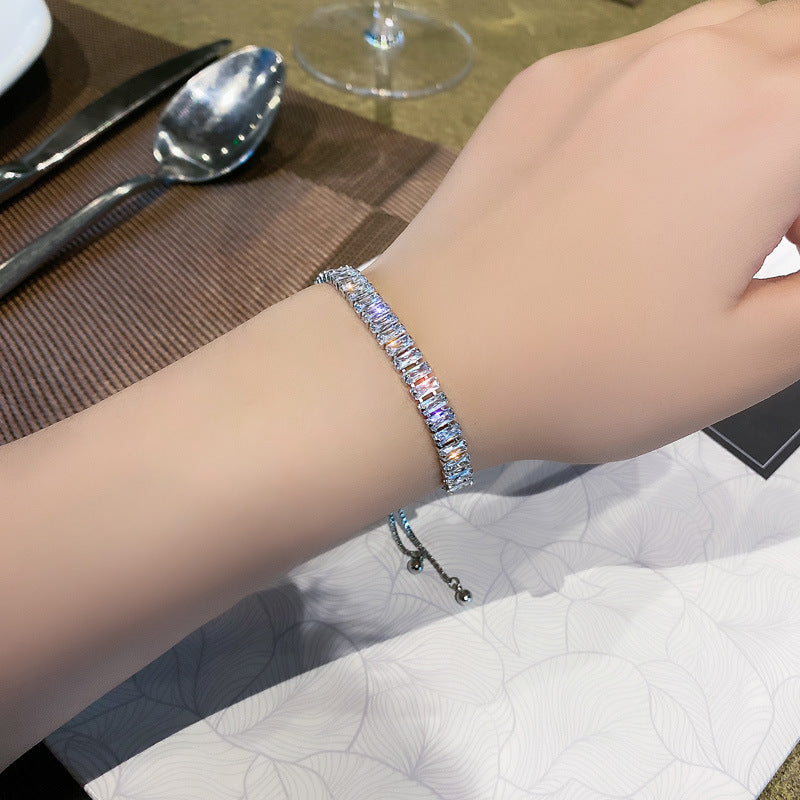 Super Flash Light Luxury Full Rhinestone Zircon Design Pull Bracelets