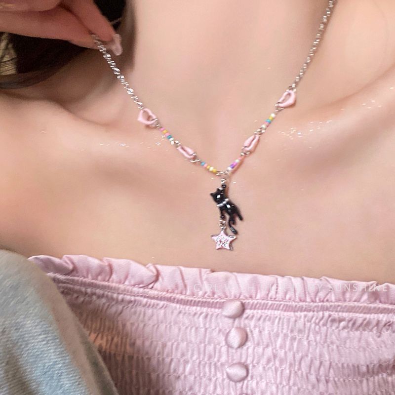 Women's Dopamine Colorful Candy Tassel For Light Luxury High-grade Clavicle Necklaces