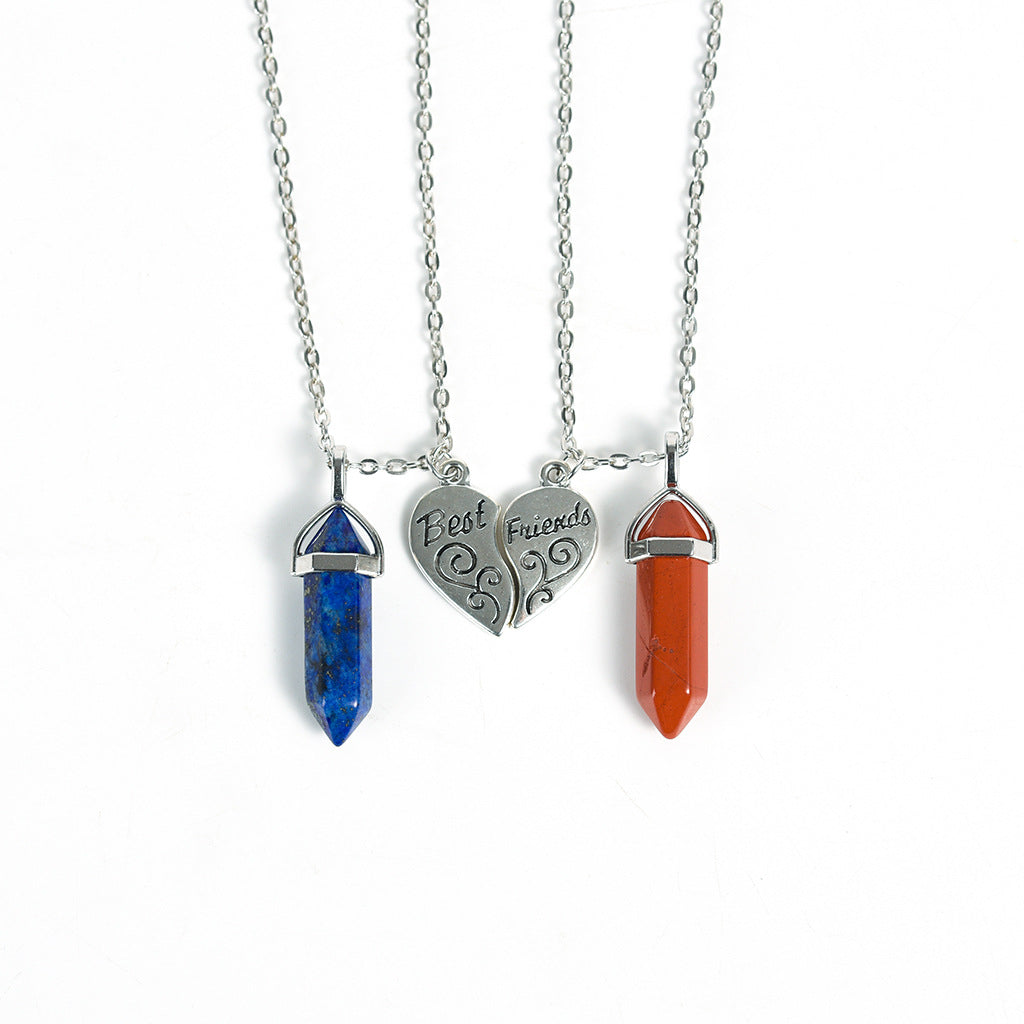Friends Vertical Double Pointed Crystal Column Pendant
