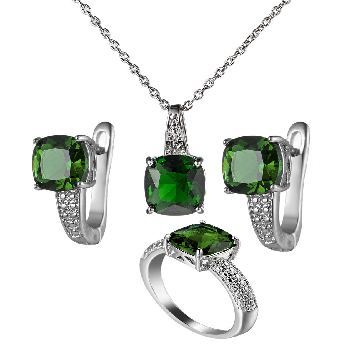Zircon Inlaid Diamond Three-piece Trendy Ear Jewelry Set