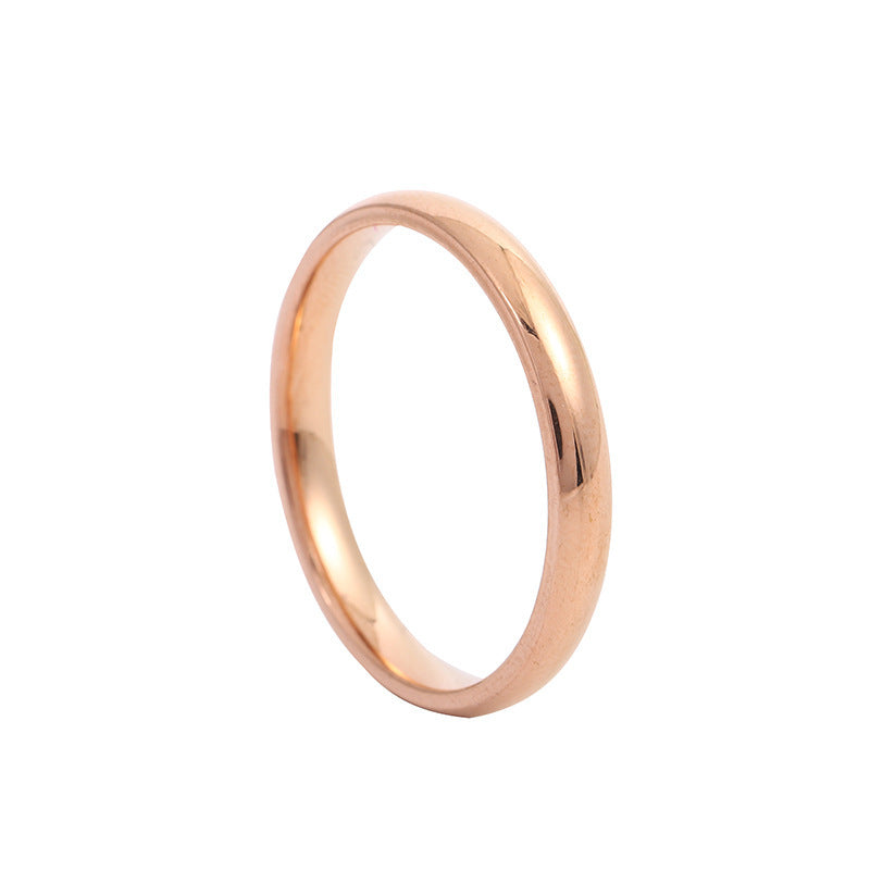 Steel Inside Outside Arc Spherical Titanium Simple Ring