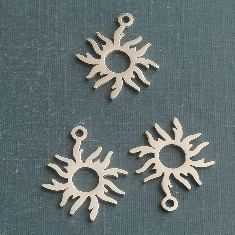 Slouchy Titanium Steel Sunflower Stainless Multicolor Pendant