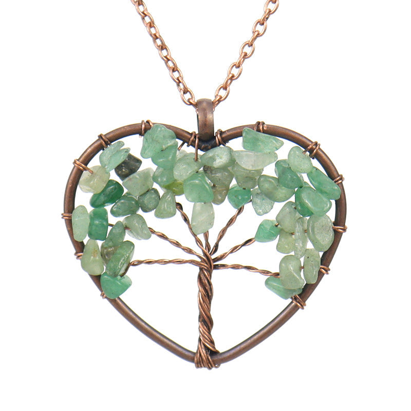 Copper Wire Winding Crystal Gravel Lucky Necklaces