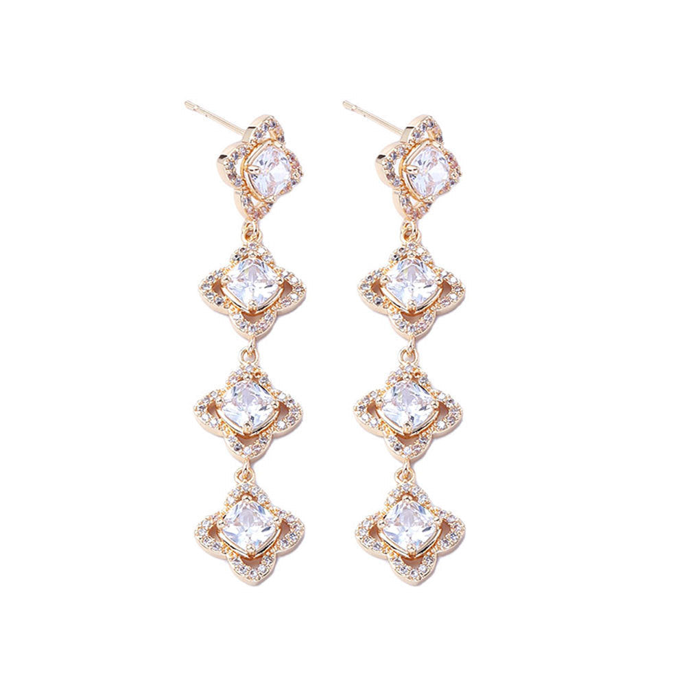 Clover Style Light Luxury Simple Diamond High Sense Jewelry Set