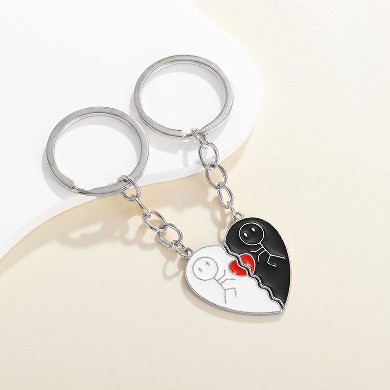 Love Couple Fashion Heart-shaped Magnetic Suction Necklace