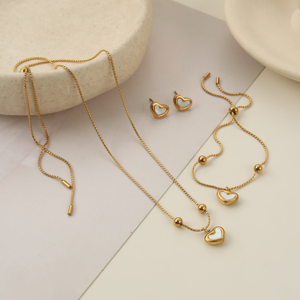 Steel Gentle White Shell Love Ear Fashion High Bracelets