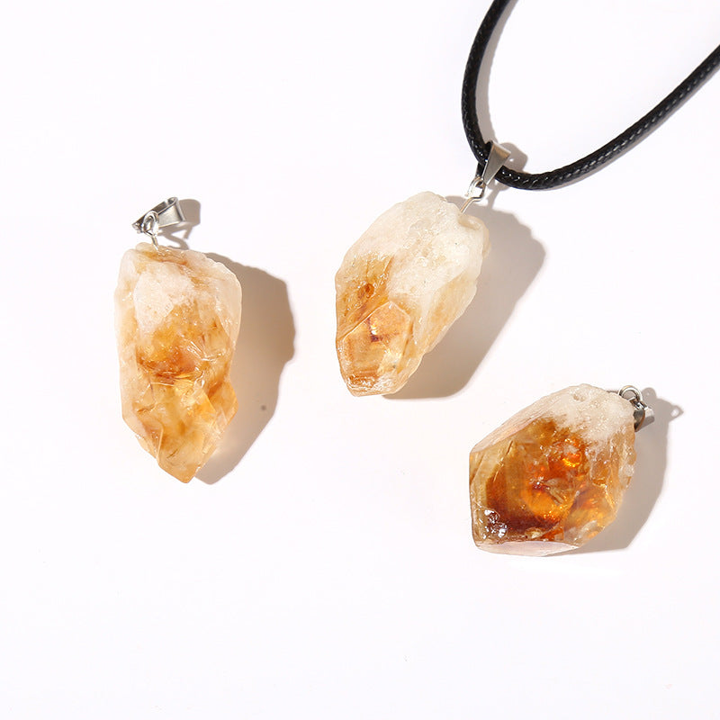 Natural Amethyst Pink Crystal White With Shape Pendants
