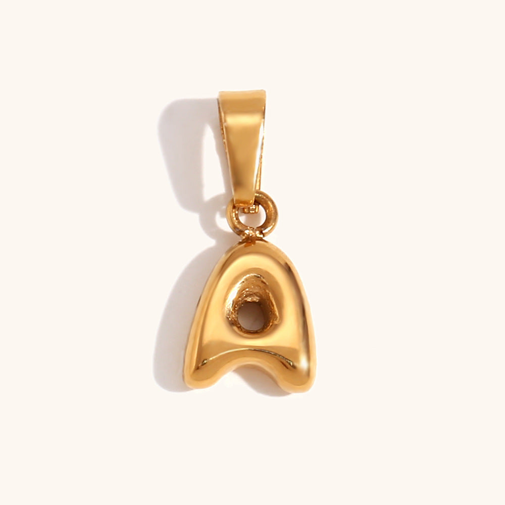 Bubble English Stainless Steel Gold Plated Pendant