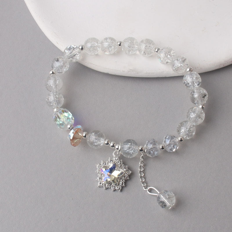 Cracked Cystal Five-pointed Star Female Minority Girlfriends Glaze Crystal Bracelets