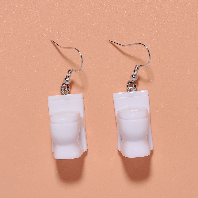 Fun Mini Toilet Creative Cartoon Funny Earrings