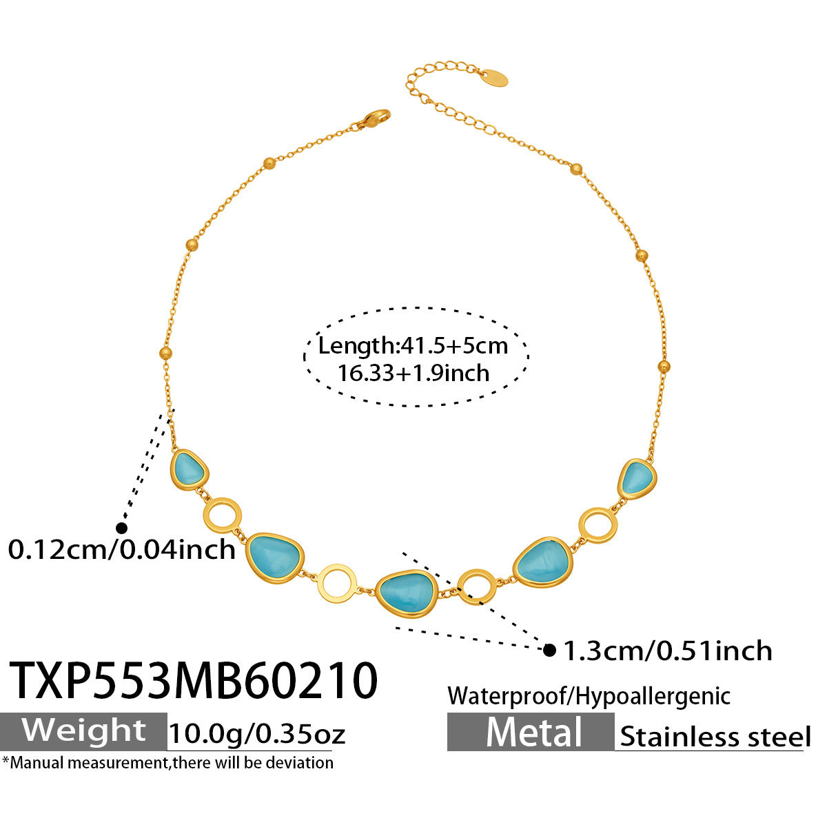 Li Light Luxury Oval Opal Stainless Steel Jewelry Set