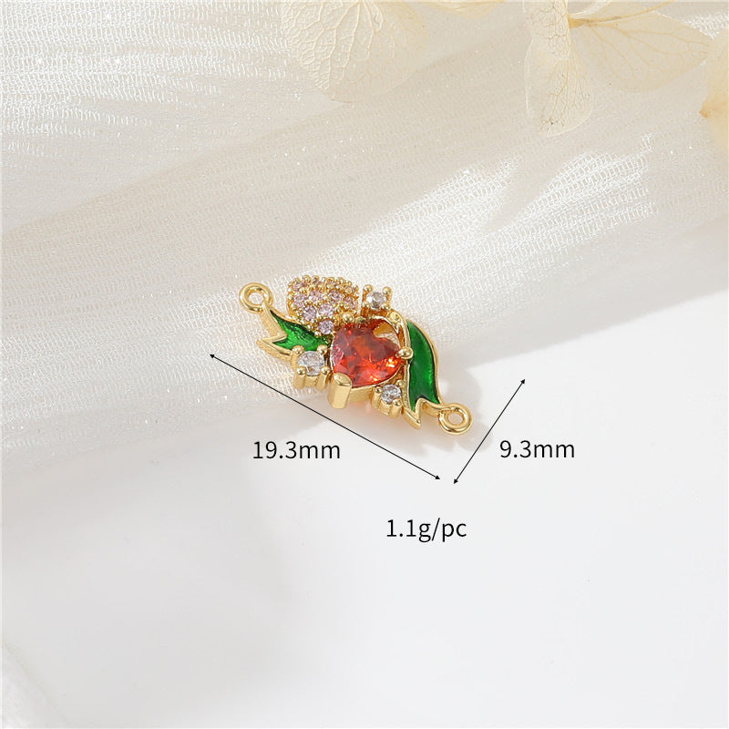 Inlaid Zircon Christmas Tree Clover Love Handmade Pendant