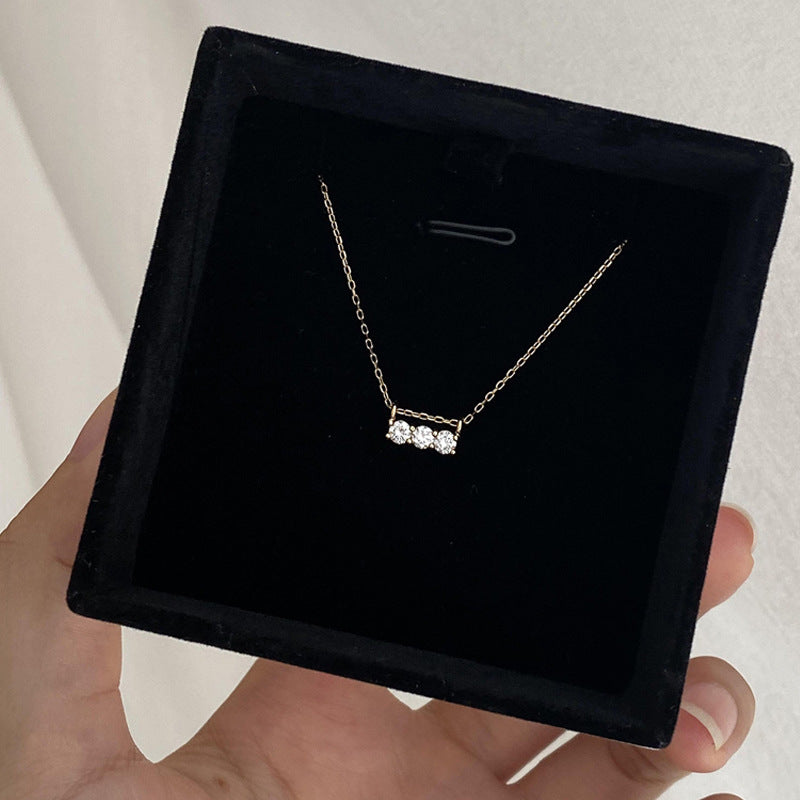 Women's Diamond One-line Flash Zircon Exquisite Light Luxury Personality Fashion Necklace