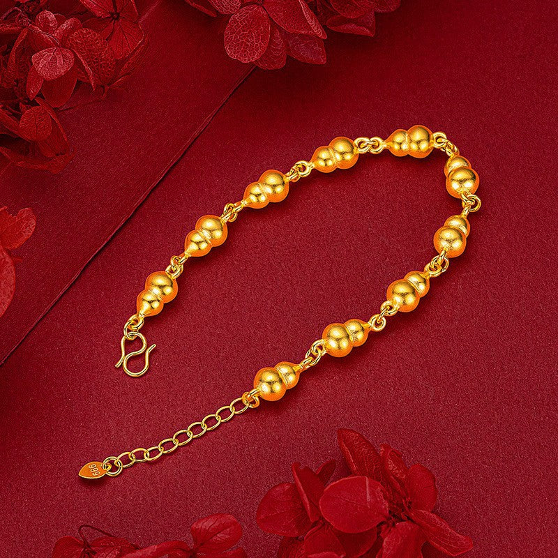 Ancient French Fu Lu Chinese Gourd Gold Plated High Sense Bracelets