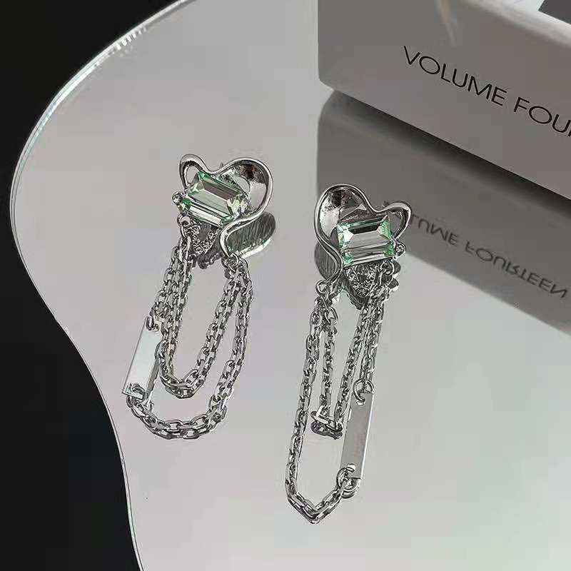 Tassel High-grade Sier Needle Metal Light Luxury Pearl Rings