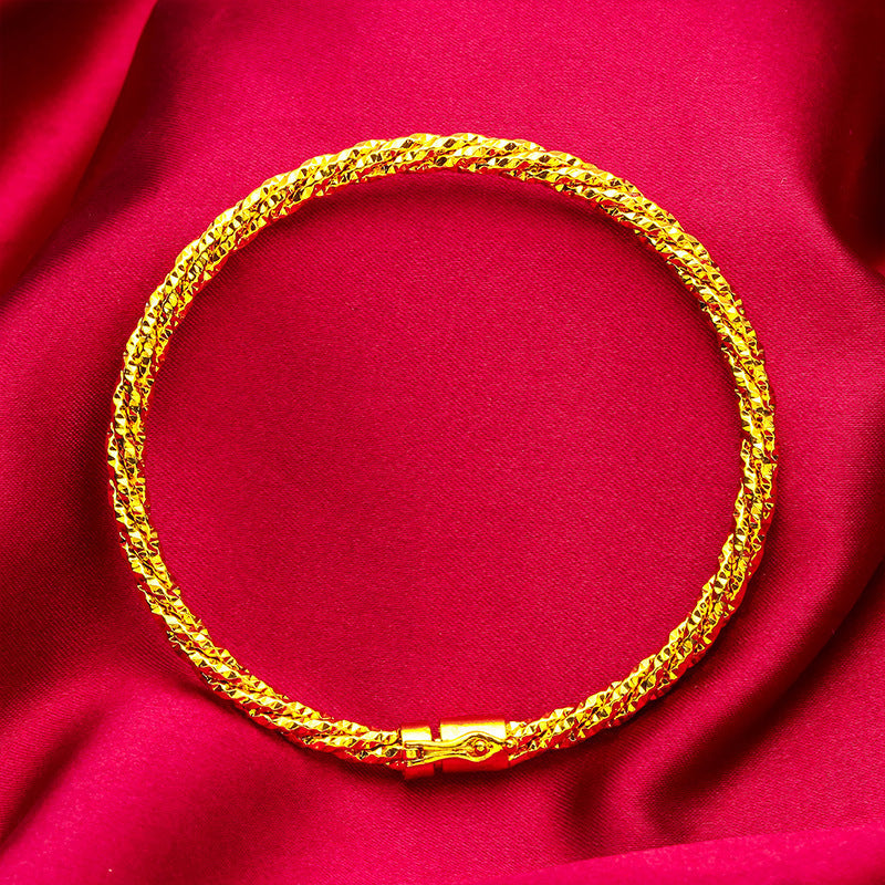 Women's Vietnam Placer Gold Starry Buckle Hidden Bracelet