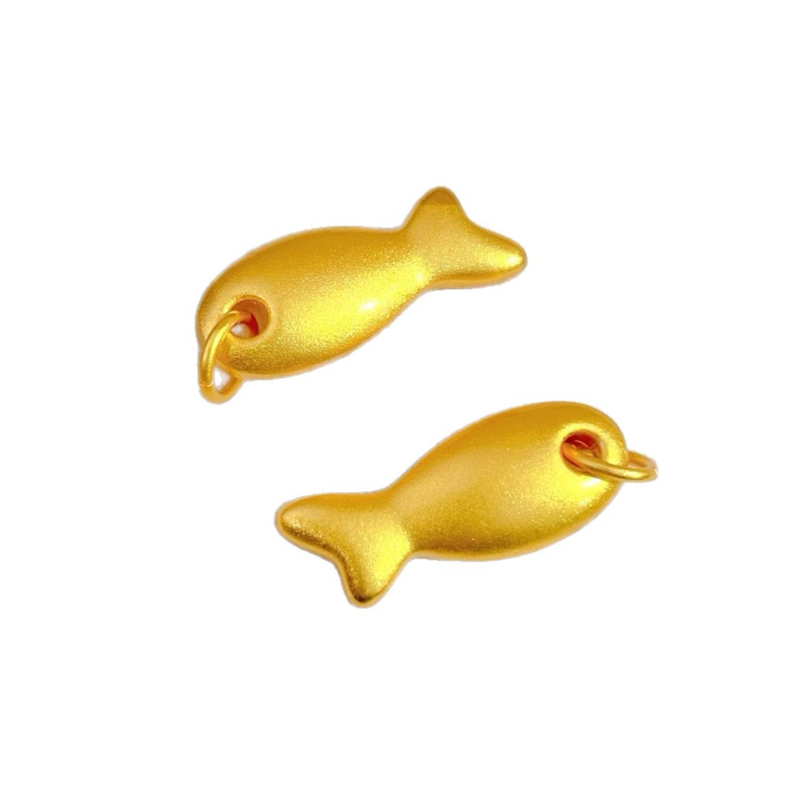 Women's Chinese Ancient Style Alluvial Gold Small Fish Biscuit Pendant