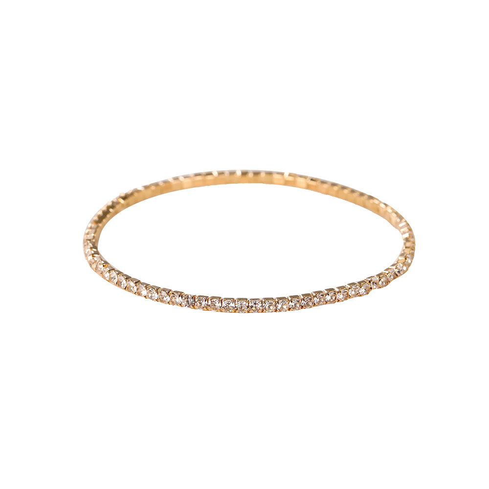 Row Stretch Thin Claw Chain Rhinestone Crystal Bracelets
