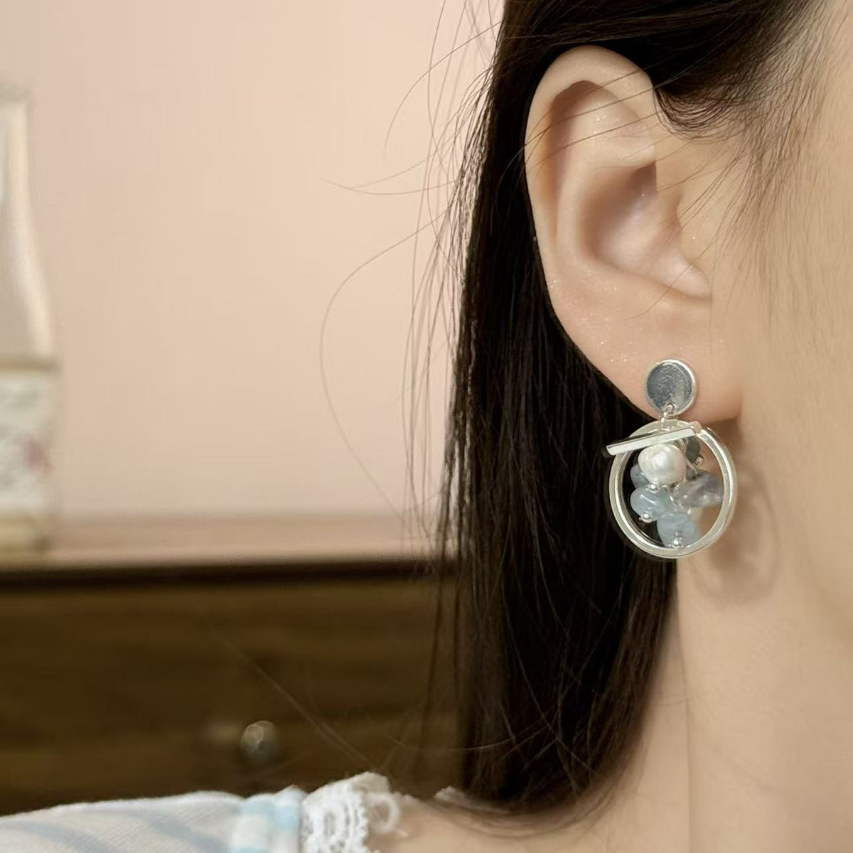 Women's Fantasy Gradient Butterfly French Water Drop High Sense Niche Earrings