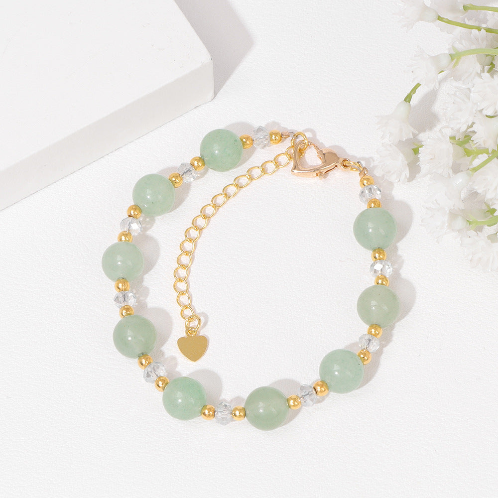 Women's Natural Stone Beads Simple Lobster Buckle Bracelet