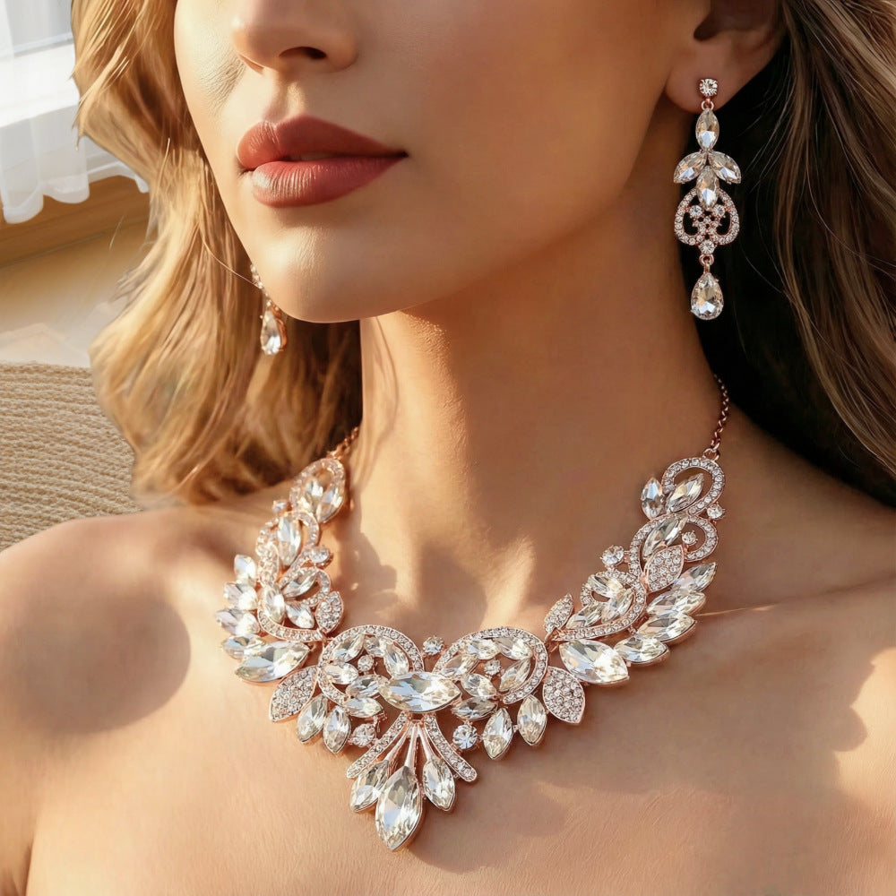 Fashion Suit Two-piece Luxury Banquet Dress Earrings