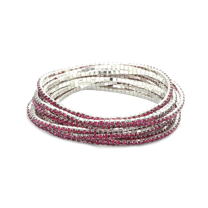 Rhinestone Stretch Bridal Korean Single Row Bracelet