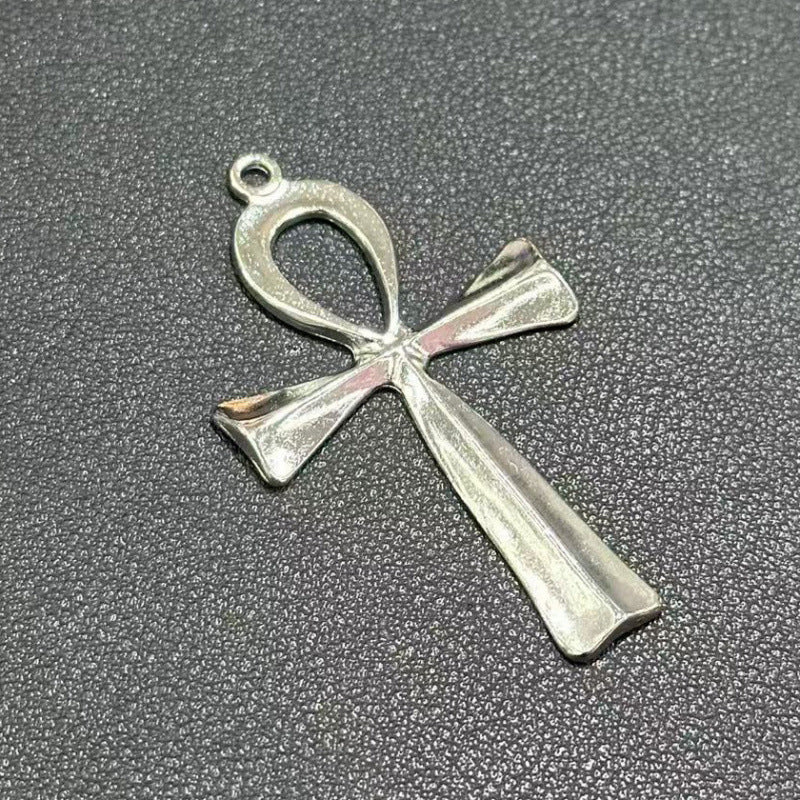Men's Bow Glossy Ancient Egyptian Cross Zinc Pendant