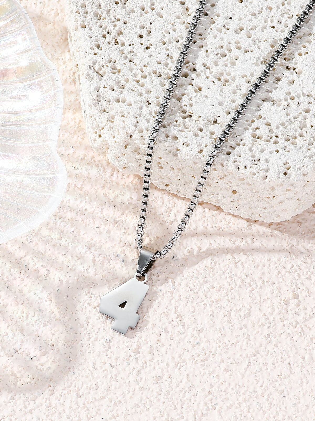 Fashion Stainless Steel Double-sided Digital Male Female Personality Hip Hop Necklaces