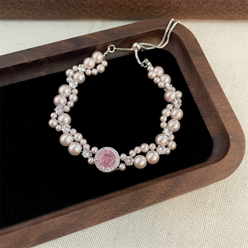 Women's Diamond Double Layered Wear Exquisite Niche Design Simple Bracelet