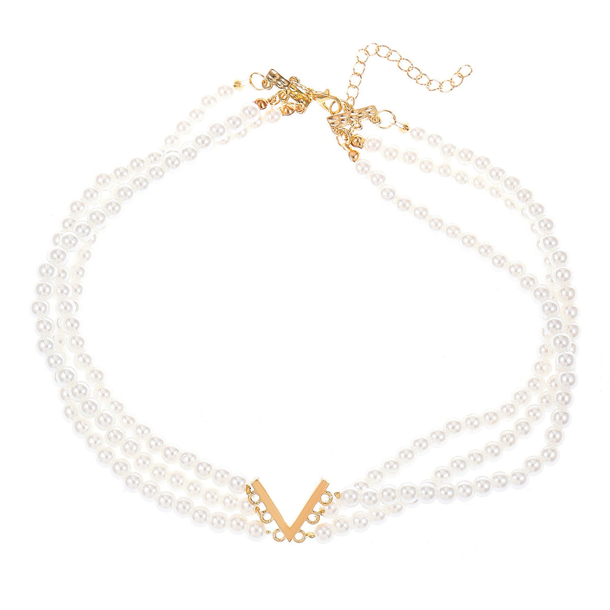 Pearl Female Style Creative Design V-shaped Jewelry Set