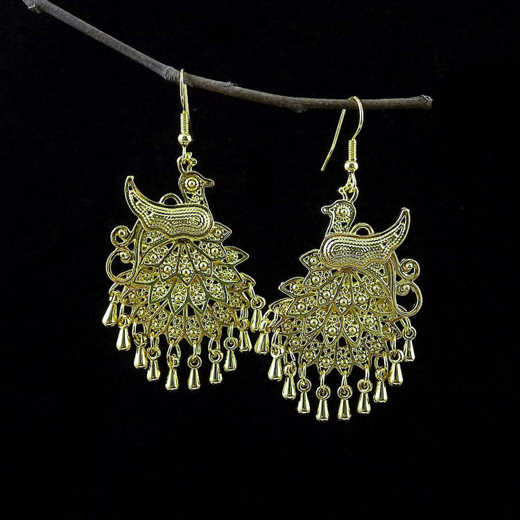 Women's Tibetan Sier Miao Eardrops Classical Ethnic Style Earrings