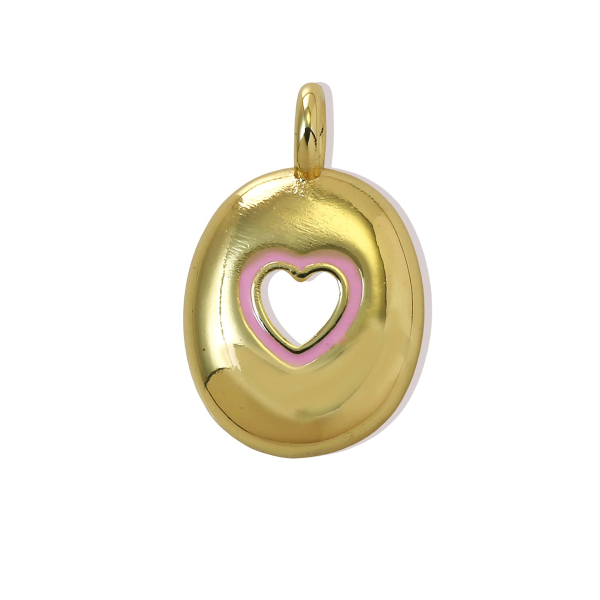 Xi English Letter Gold Simple Heart-shaped Pendant