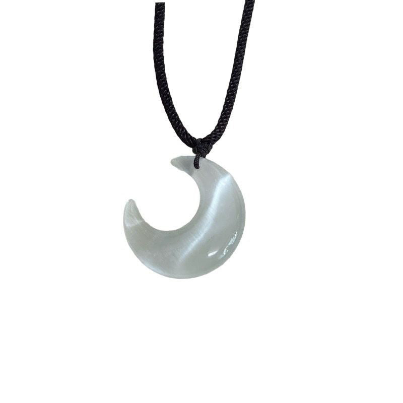 Beautiful Self-produced White Opal Moon Moonlight Necklaces