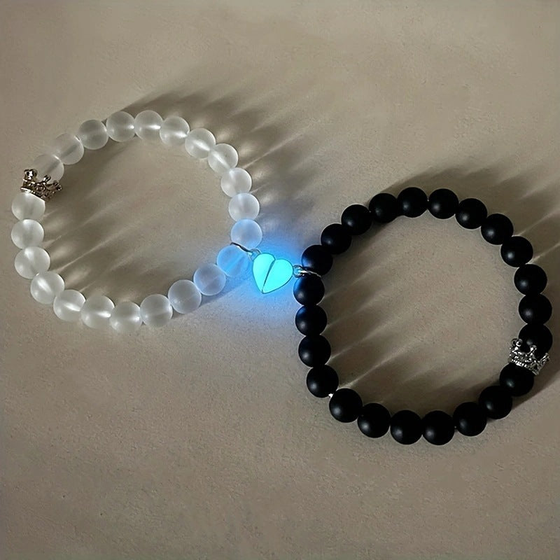 Women's & Men's Pair Of Love Magnetic Luminous Couple Romantic Bracelet