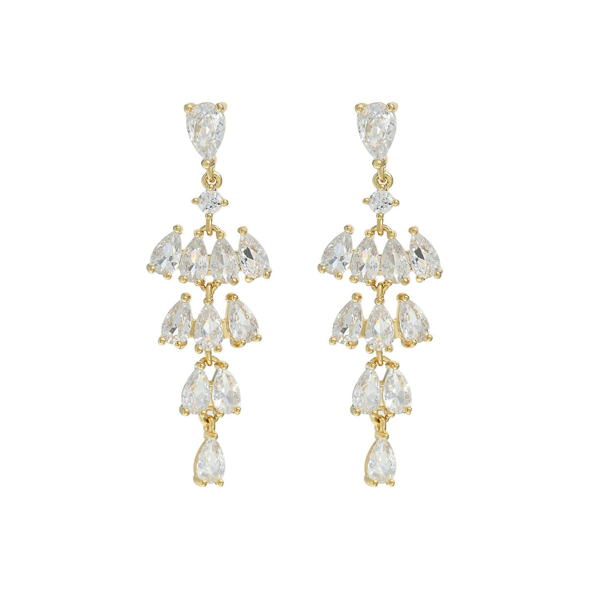 Women's Needle Fashion Design Sense Exaggerated Personalized Zircon Exquisite Light Luxury Stud Earrings