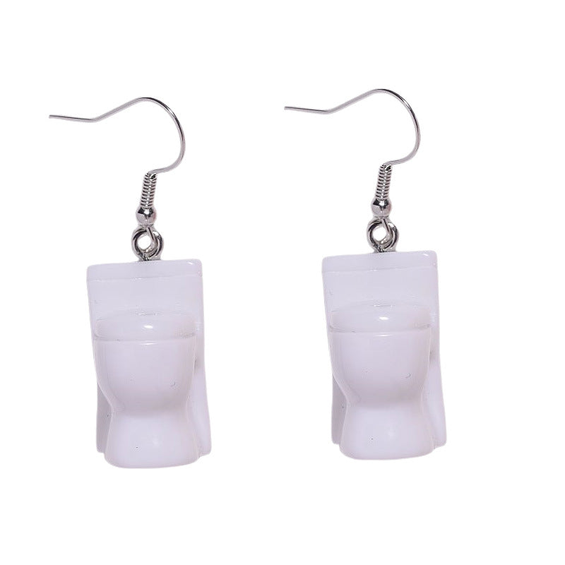 Fun Mini Toilet Creative Cartoon Funny Earrings