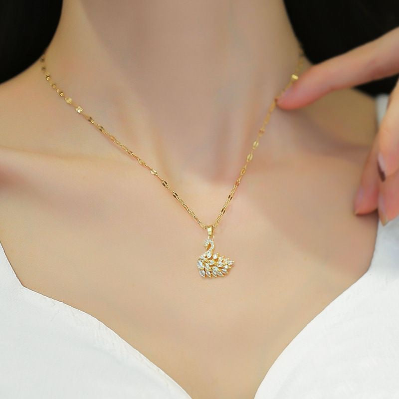 Titanium Steel Little Swan Female Affordable Necklace