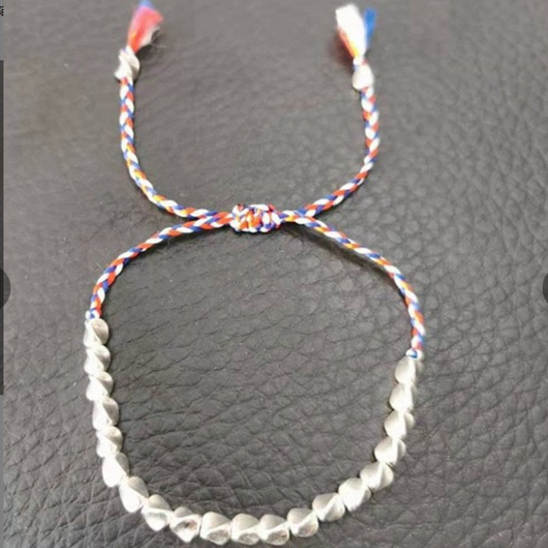Hand-woven String For Collectables Shaped Copper Bead Beaded Personality Pull Bracelet
