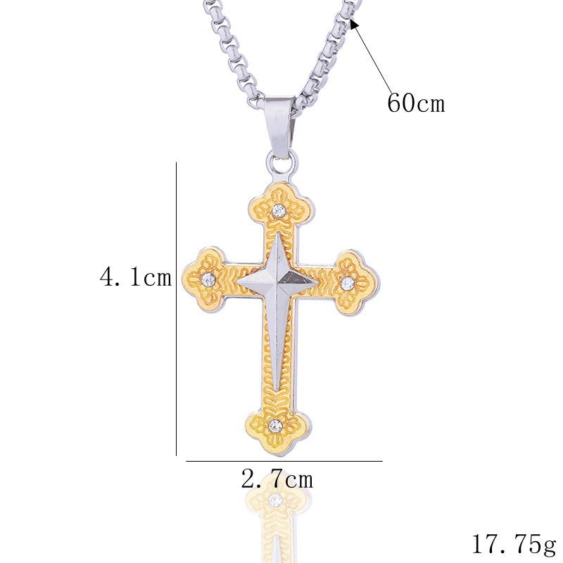 Cross Titanium Steel Light Luxury Minority Male Hip Hop Couple Pendants