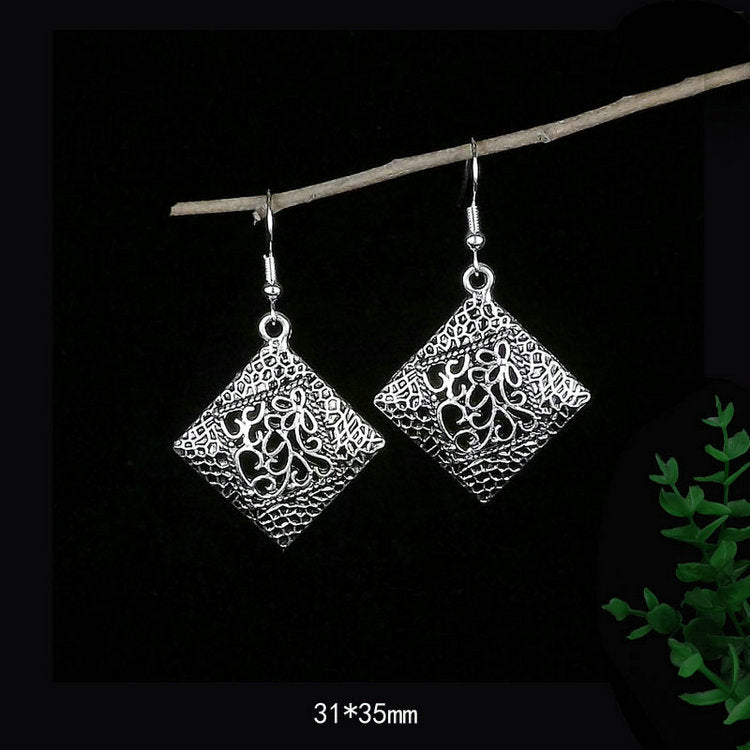 Women's Tibetan Sier Miao Eardrops Classical Ethnic Style Earrings