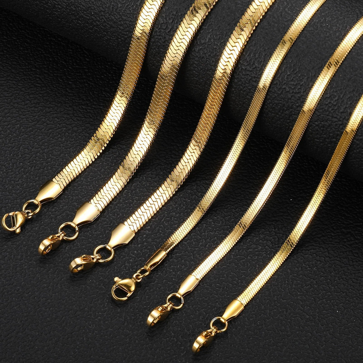 Steel Blade Chain Flat Snake Bones Hip Hop Necklaces