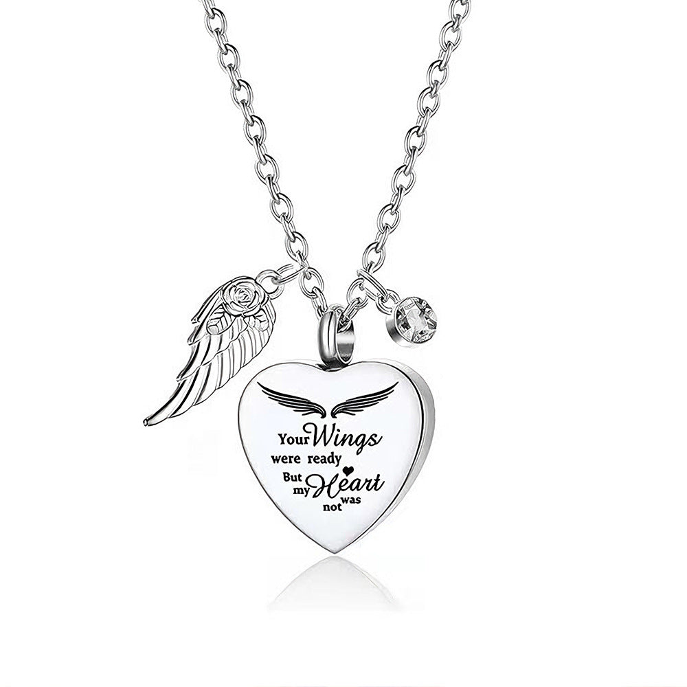 Metal Heart-shaped Ashes Purple Commemorative Blue Funeral Pendants