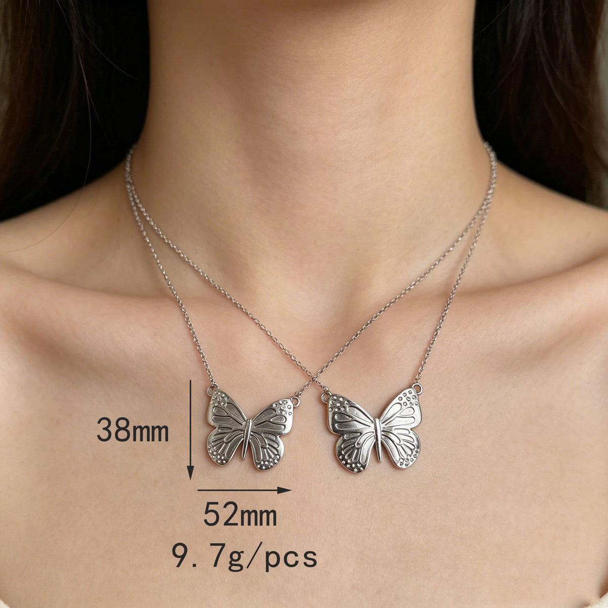 High-grade Large Metal Butterfly Double Hole Pendant