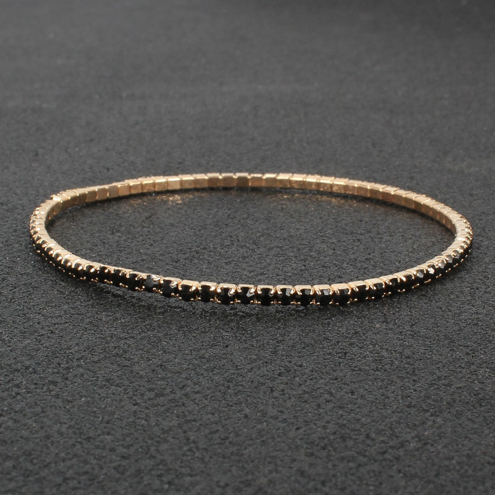 Row Stretch Thin Claw Chain Rhinestone Crystal Bracelets