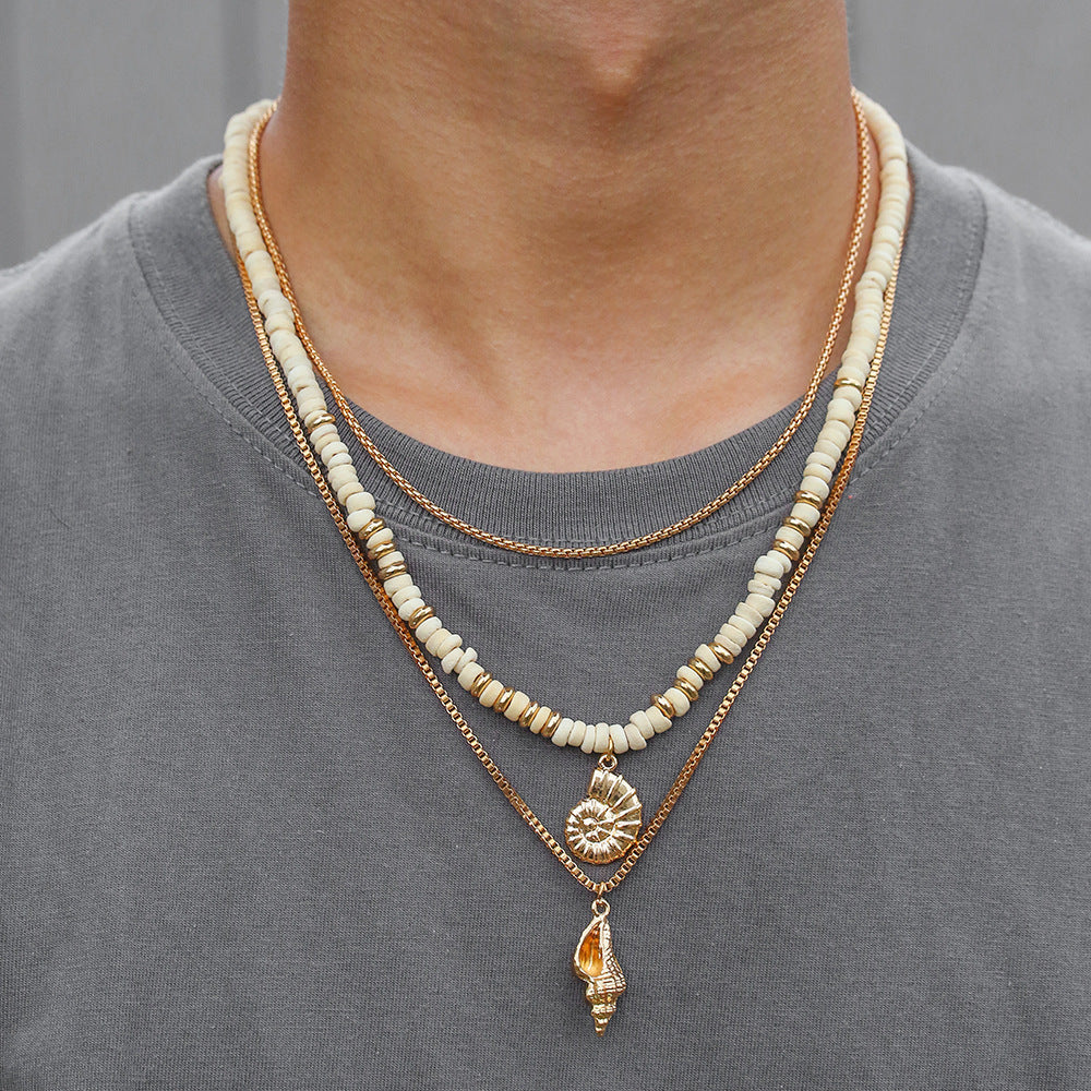 Women's Bohemian Bead String Beads Conch Seaside Pendants