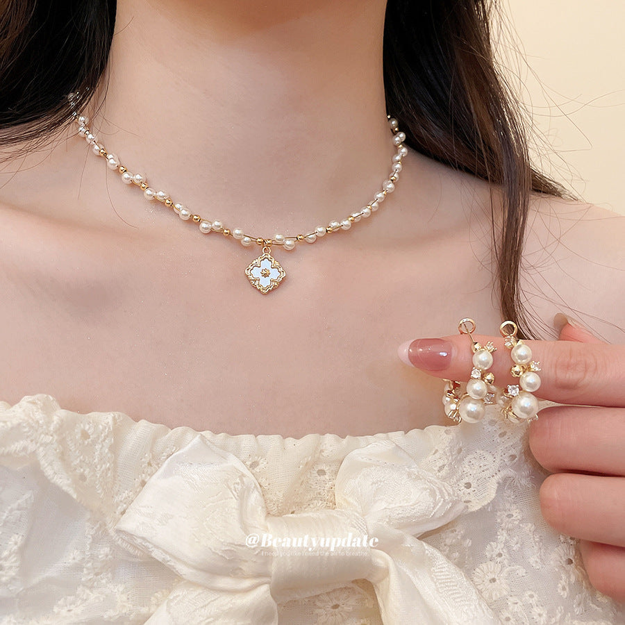 French Style Zircon Flower Pearl Exquisite Elegant Niche Light Luxury Bracelets