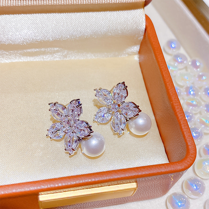 Flower Collection Real Gold Plating Quality Sweet Earrings