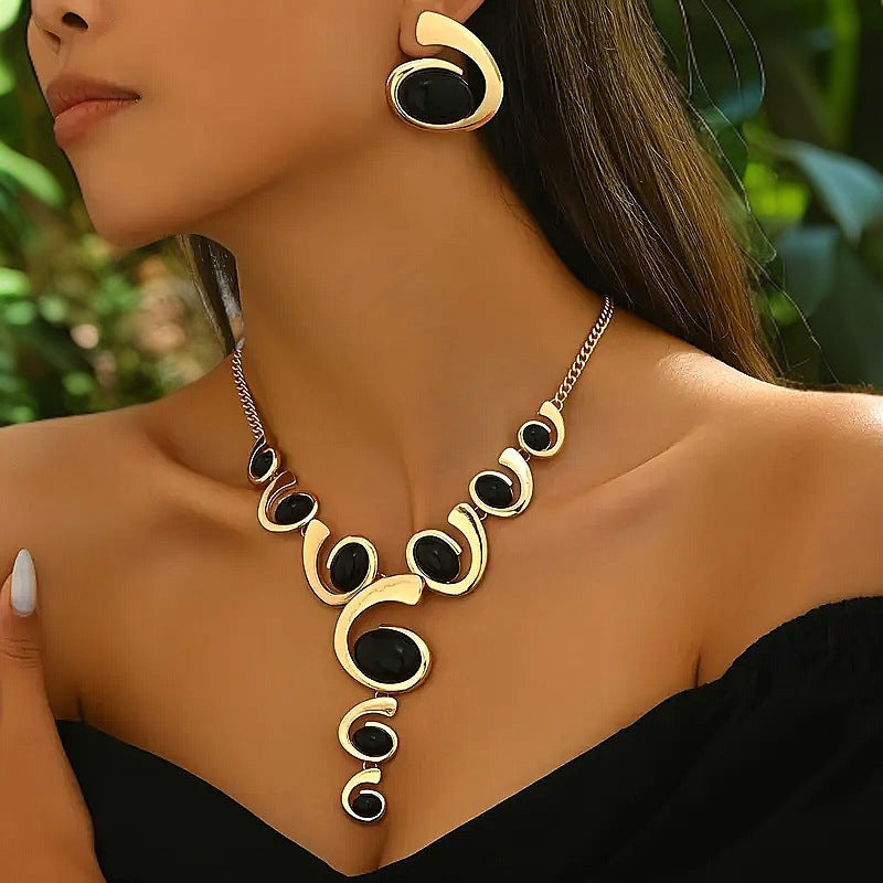 Fashion Exaggerated Trend Eardrop Unique Personality Jewelry Set
