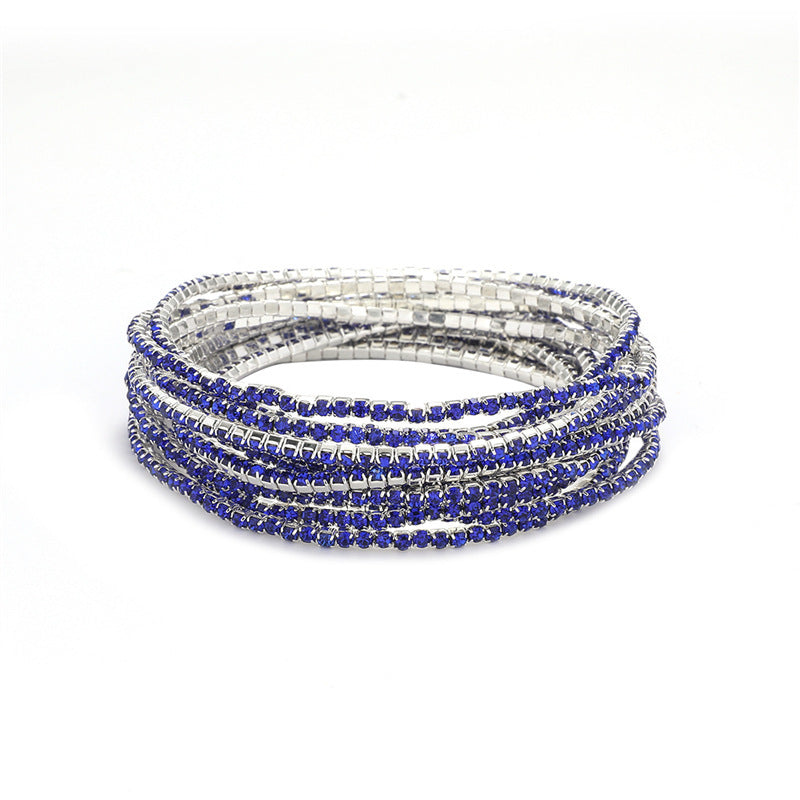 Rhinestone Stretch Bridal Korean Single Row Bracelet
